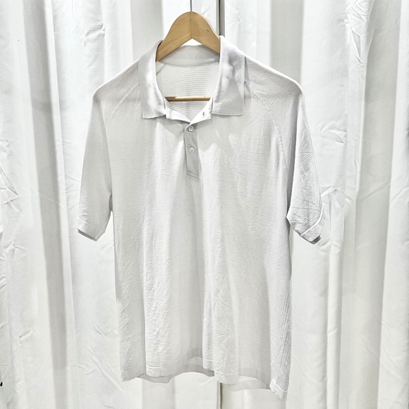 Lululelon White Sport Polo Shirt - Picture 1 of 3